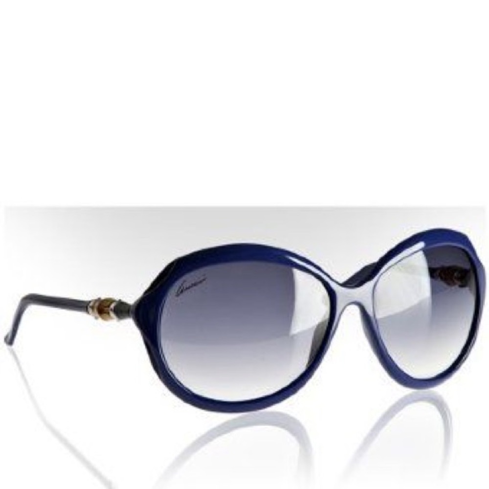 GUCCI BLUE OVERSIZED SUNGLASSES  BAMBOO GG3130/S